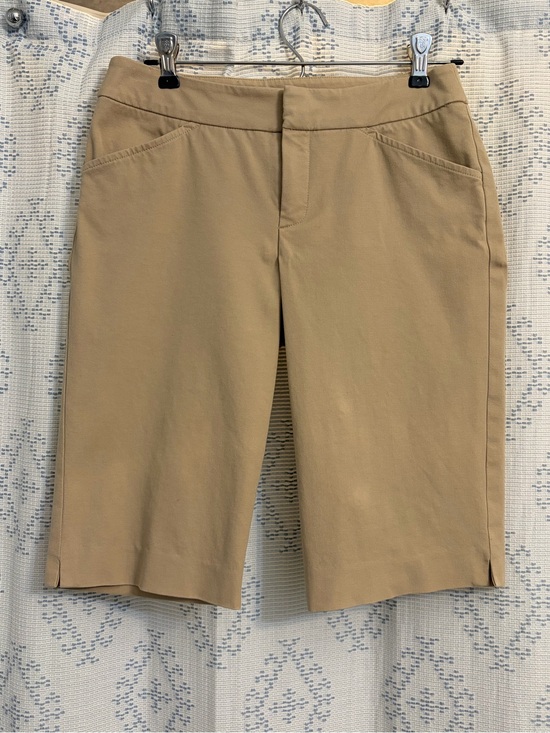 Peace of Cloth Pants - Preppy Coastal Old Money Khaki Tab Front Bermuda Shorts